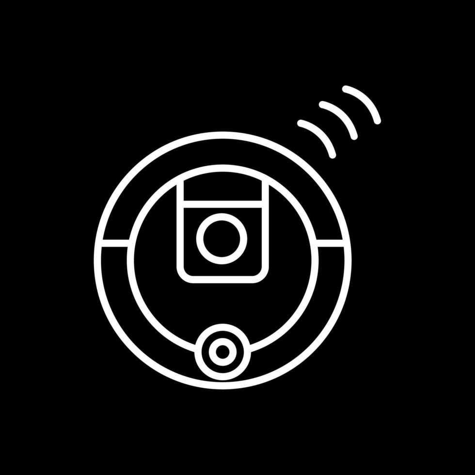 Robot Vacuum Cleaner Line Inverted Icon Design vector