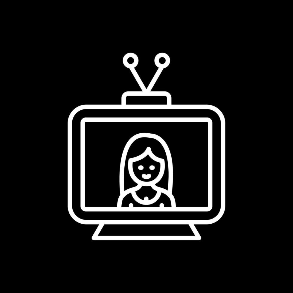 Television Line Inverted Icon Design vector