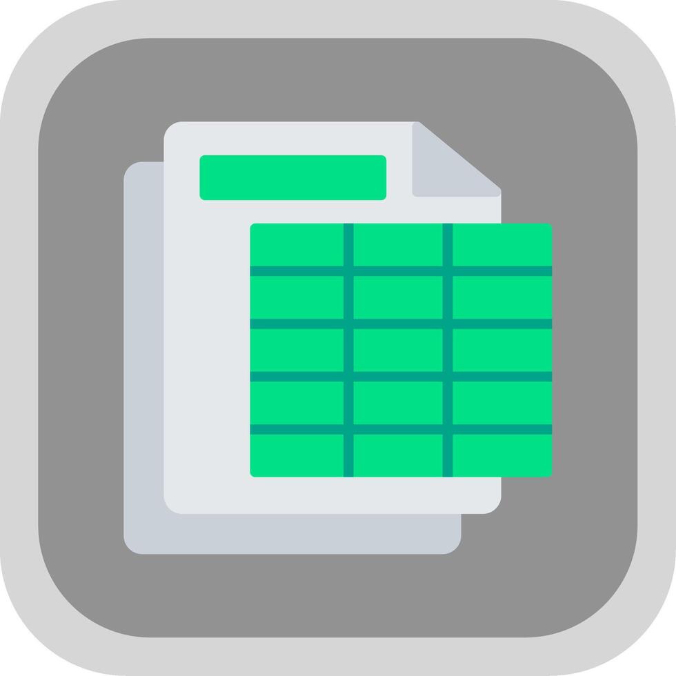 Spreadsheet Flat round corner Icon Design vector