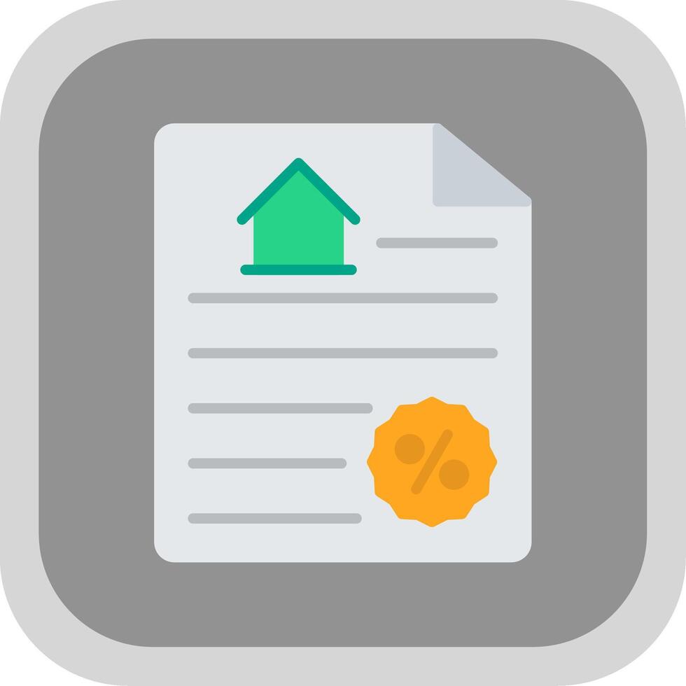 Contract Flat round corner Icon Design vector