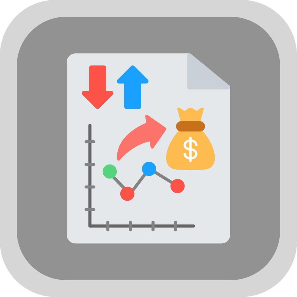 Money Strategy Flat round corner Icon Design vector