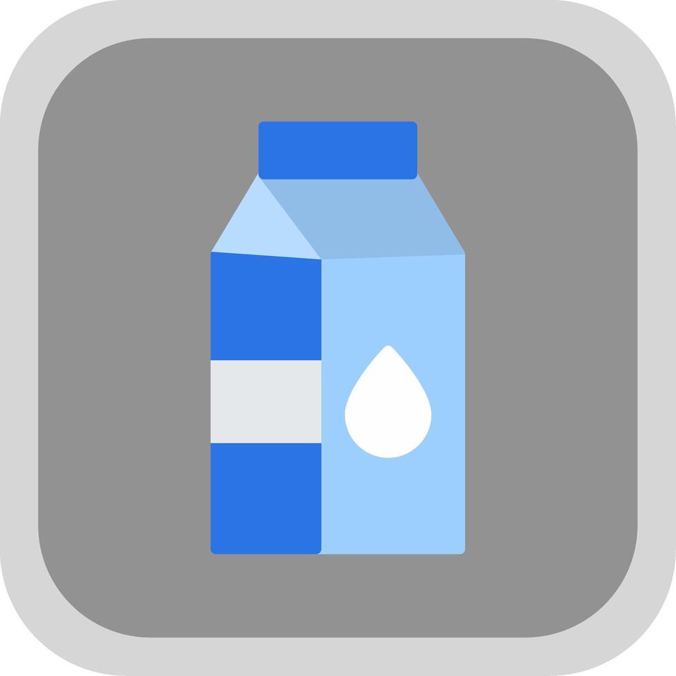 Milk Carton Flat round corner Icon Design vector