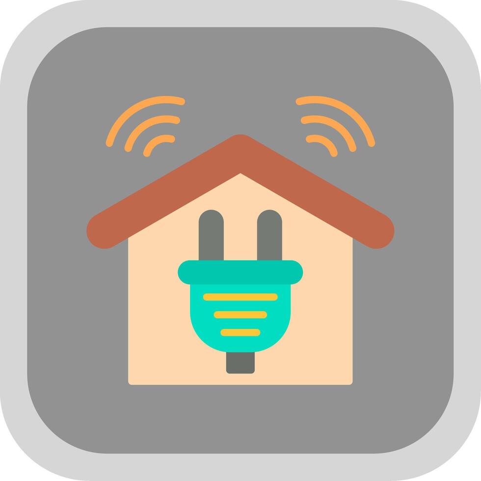 Smart Home Flat round corner Icon Design vector