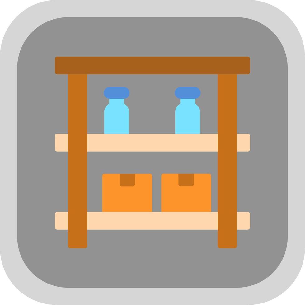 Shelves Flat round corner Icon Design vector