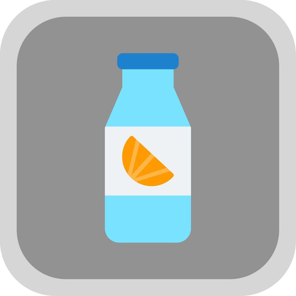 Orange Juice Flat round corner Icon Design vector