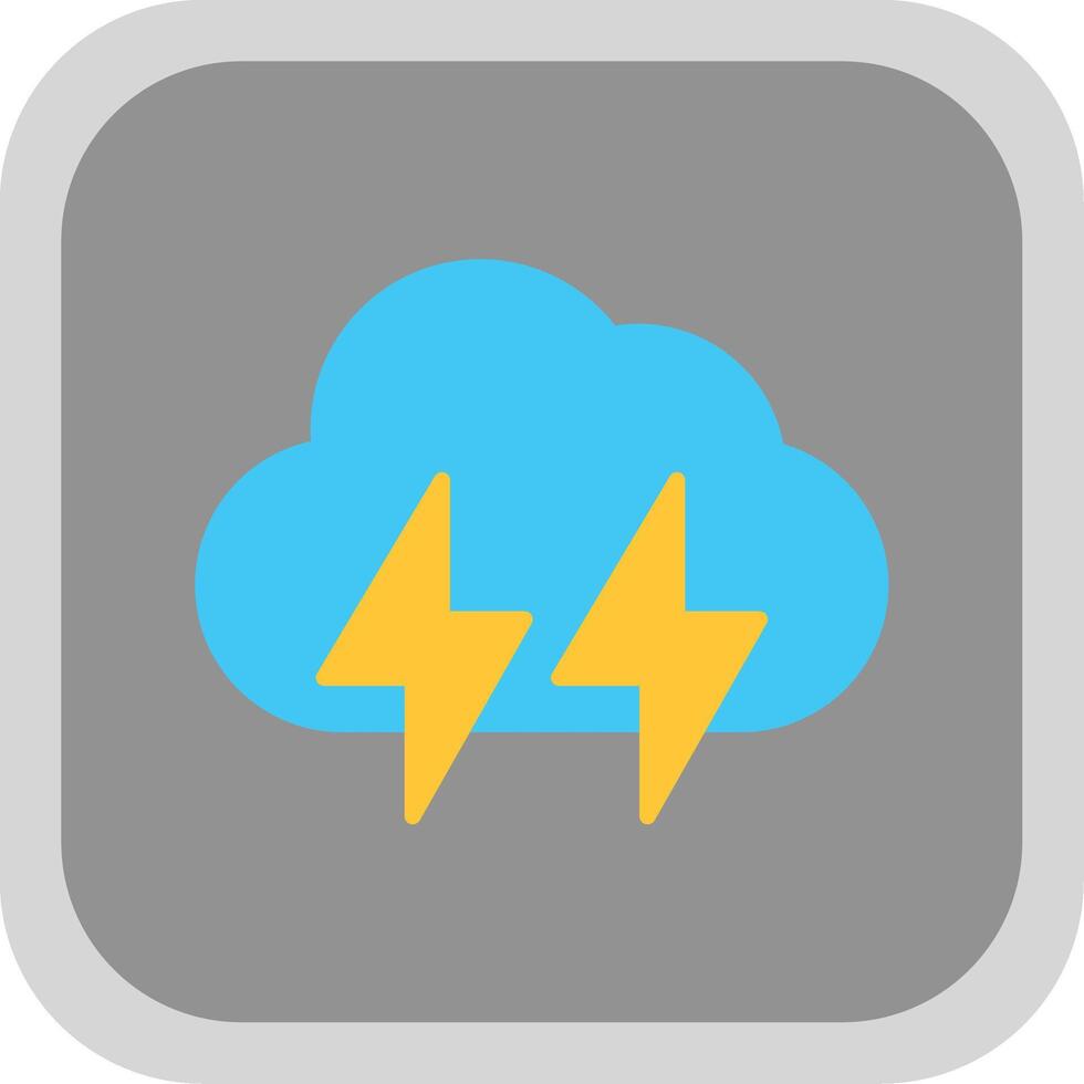 Lightening Flat round corner Icon Design vector