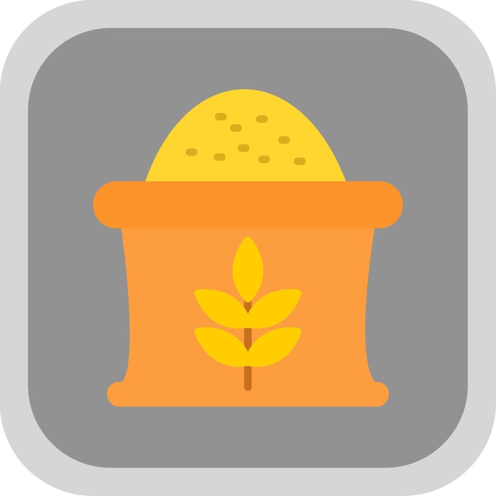Wheat Sack Flat round corner Icon Design vector