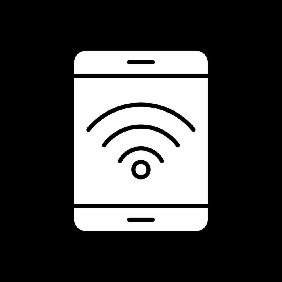 Wifi Glyph Inverted Icon Design vector