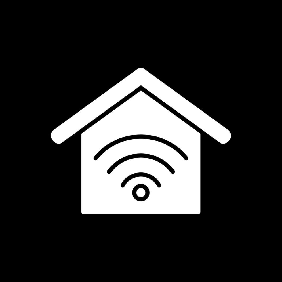 Smart Home Glyph Inverted Icon Design vector