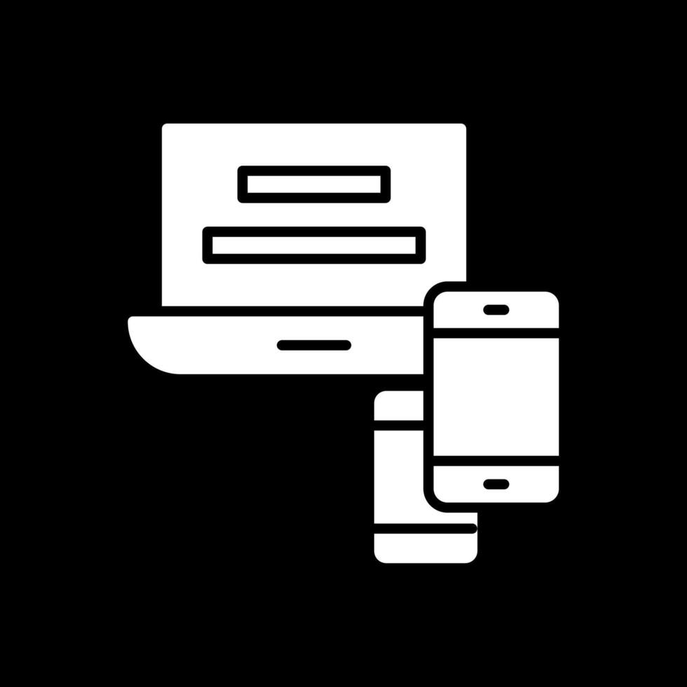 Responsive Website Glyph Inverted Icon Design vector