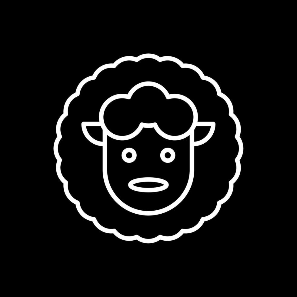 Sheep Line Inverted Icon Design vector