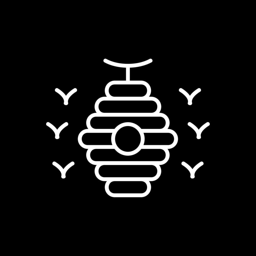 Bee Hive Line Inverted Icon Design vector