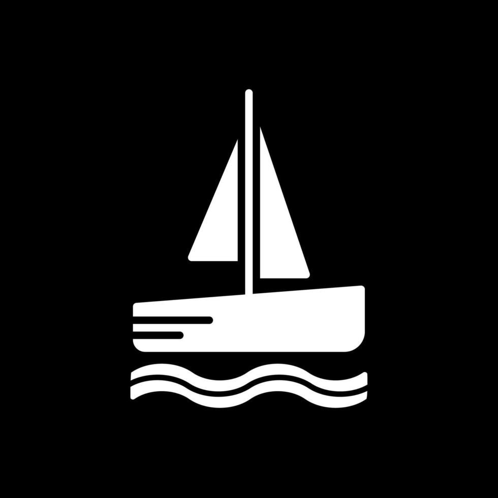 Catamaran Glyph Inverted Icon Design vector