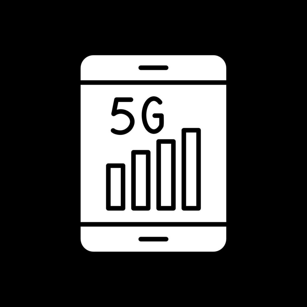 5g Glyph Inverted Icon Design vector