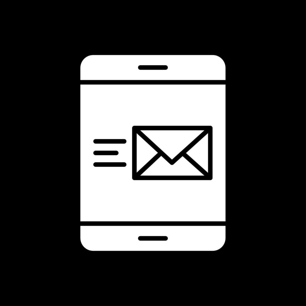 Email Glyph Inverted Icon Design vector