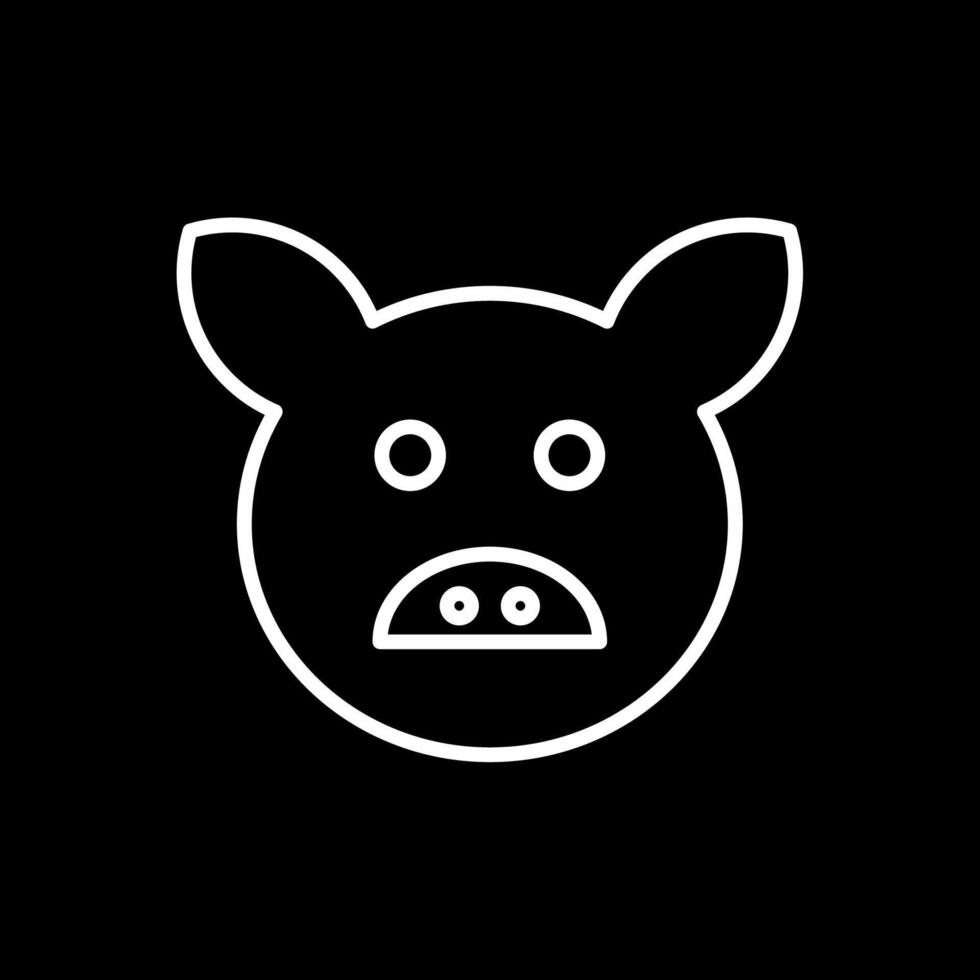Pig Line Inverted Icon Design vector
