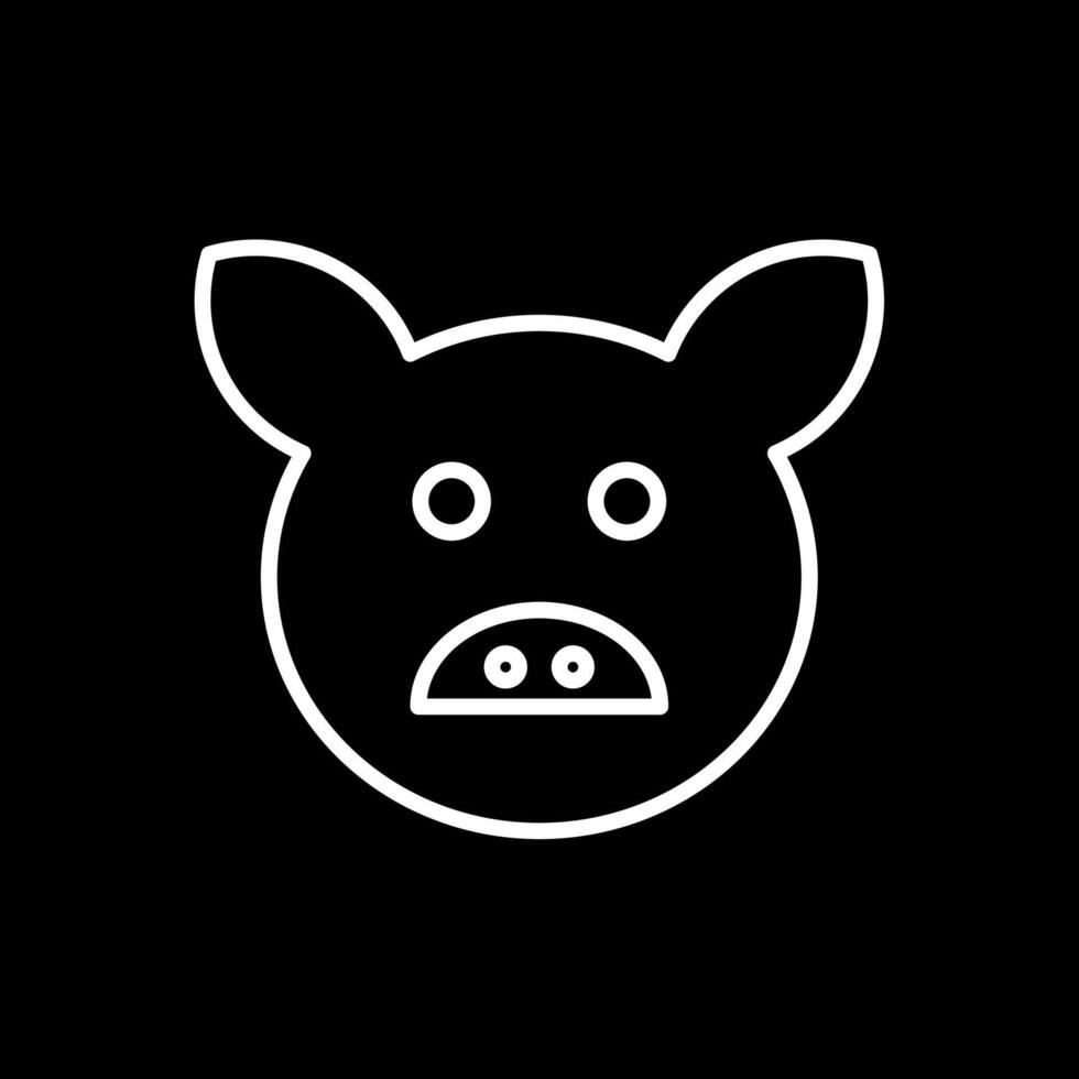 Pig Line Inverted Icon Design vector