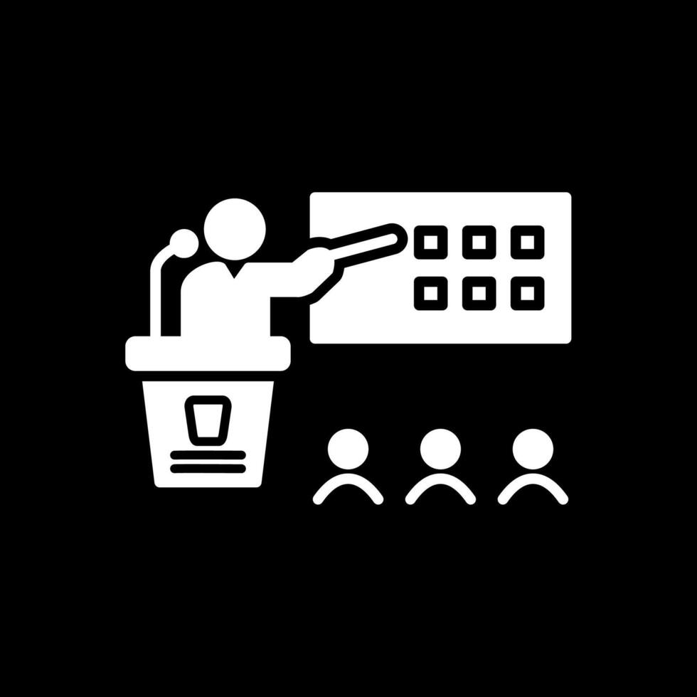 Agenda Glyph Inverted Icon Design vector