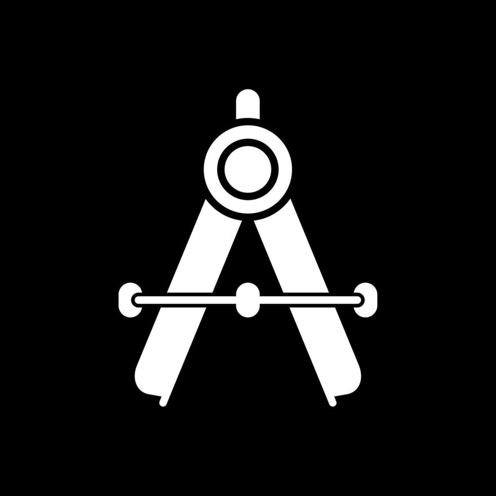 Compass Glyph Inverted Icon Design vector