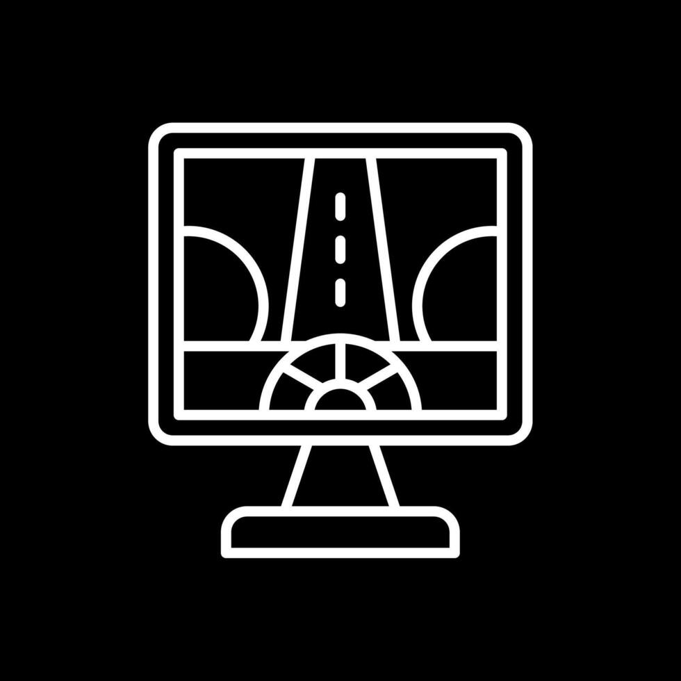 Driving Control Line Inverted Icon Design vector