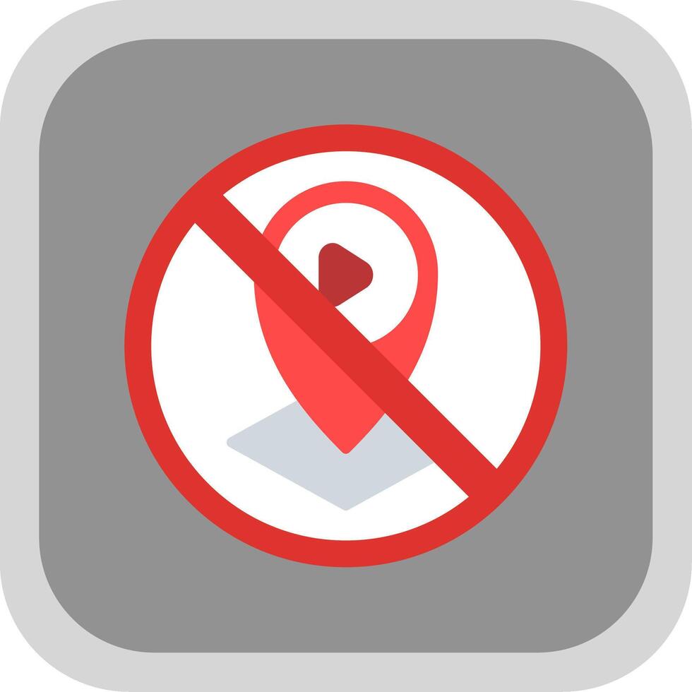 Prohibited Sign Flat round corner Icon Design vector