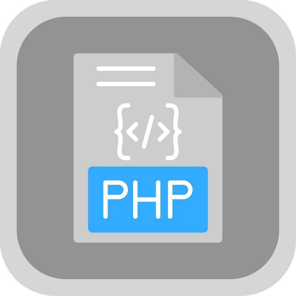 Php Flat round corner Icon Design vector