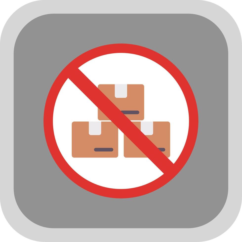 Prohibited Sign Flat round corner Icon Design vector