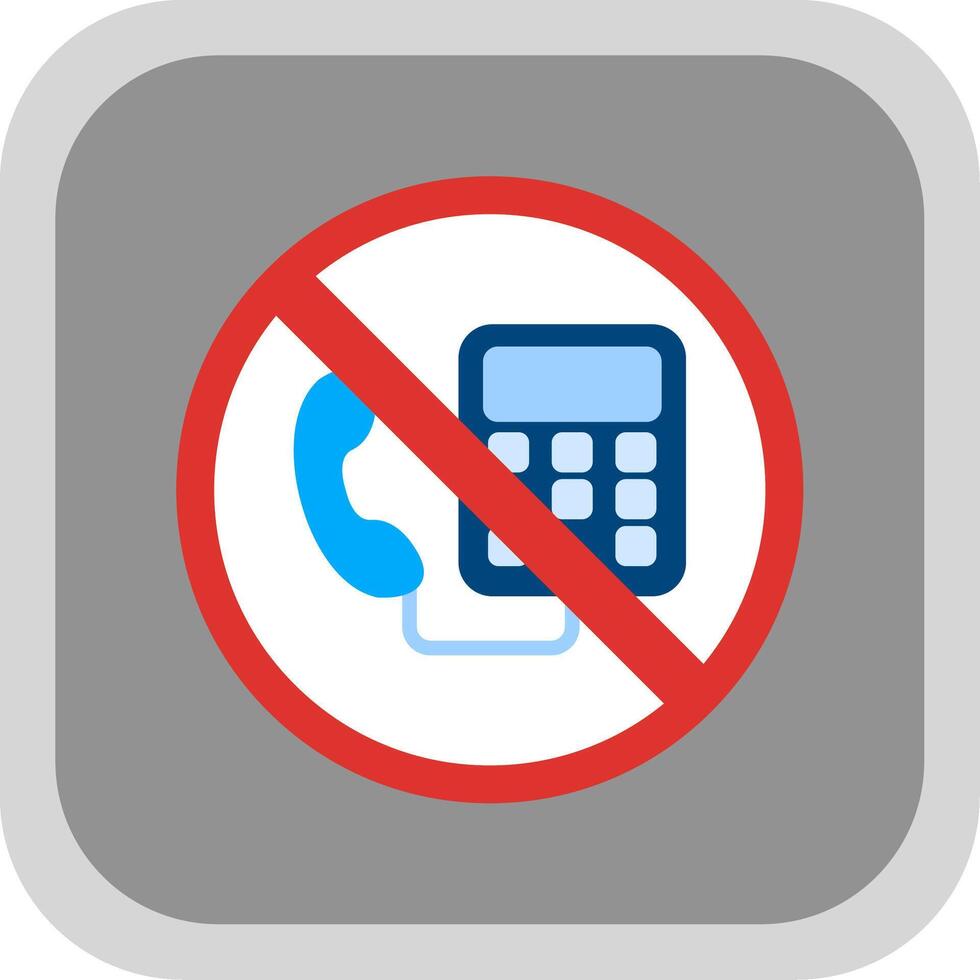 Prohibited Sign Flat round corner Icon Design vector