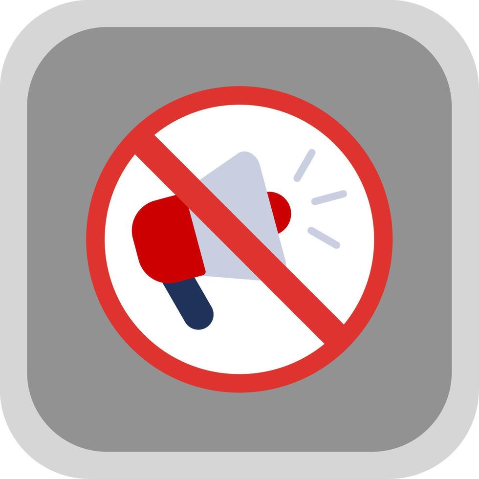 Prohibited Sign Flat round corner Icon Design vector