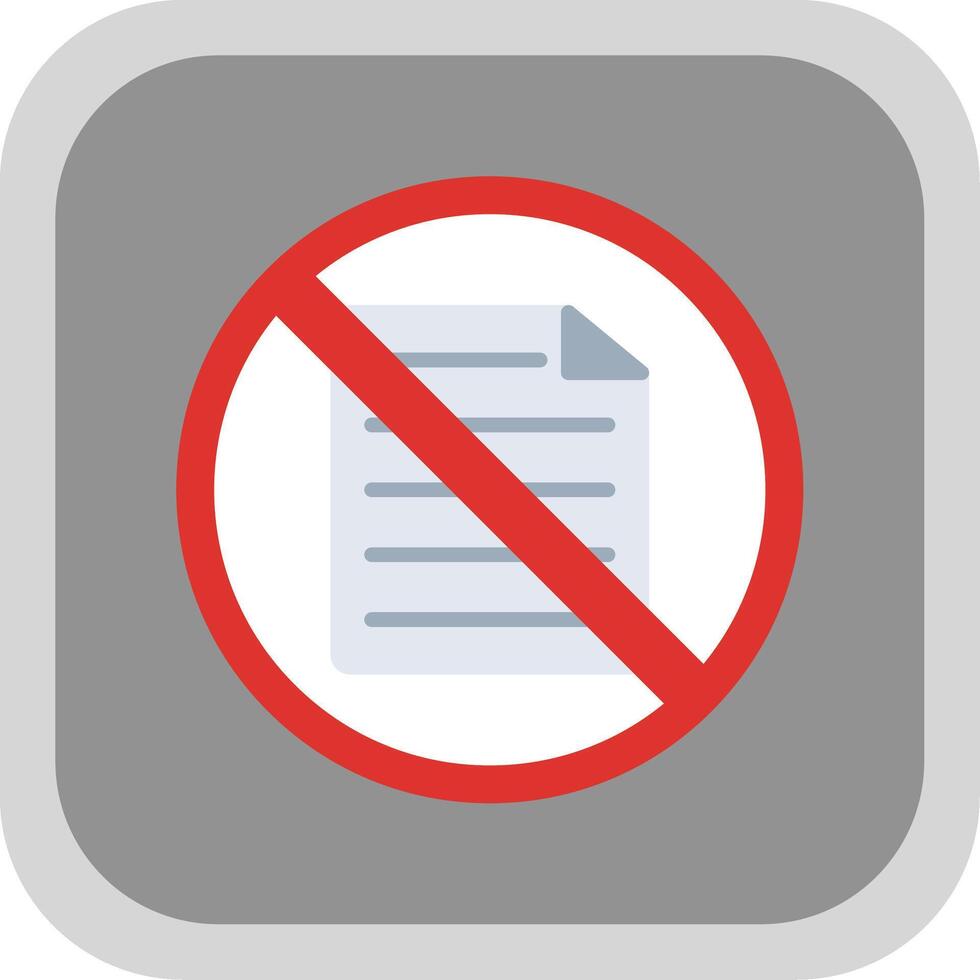 Prohibited Sign Flat round corner Icon Design vector