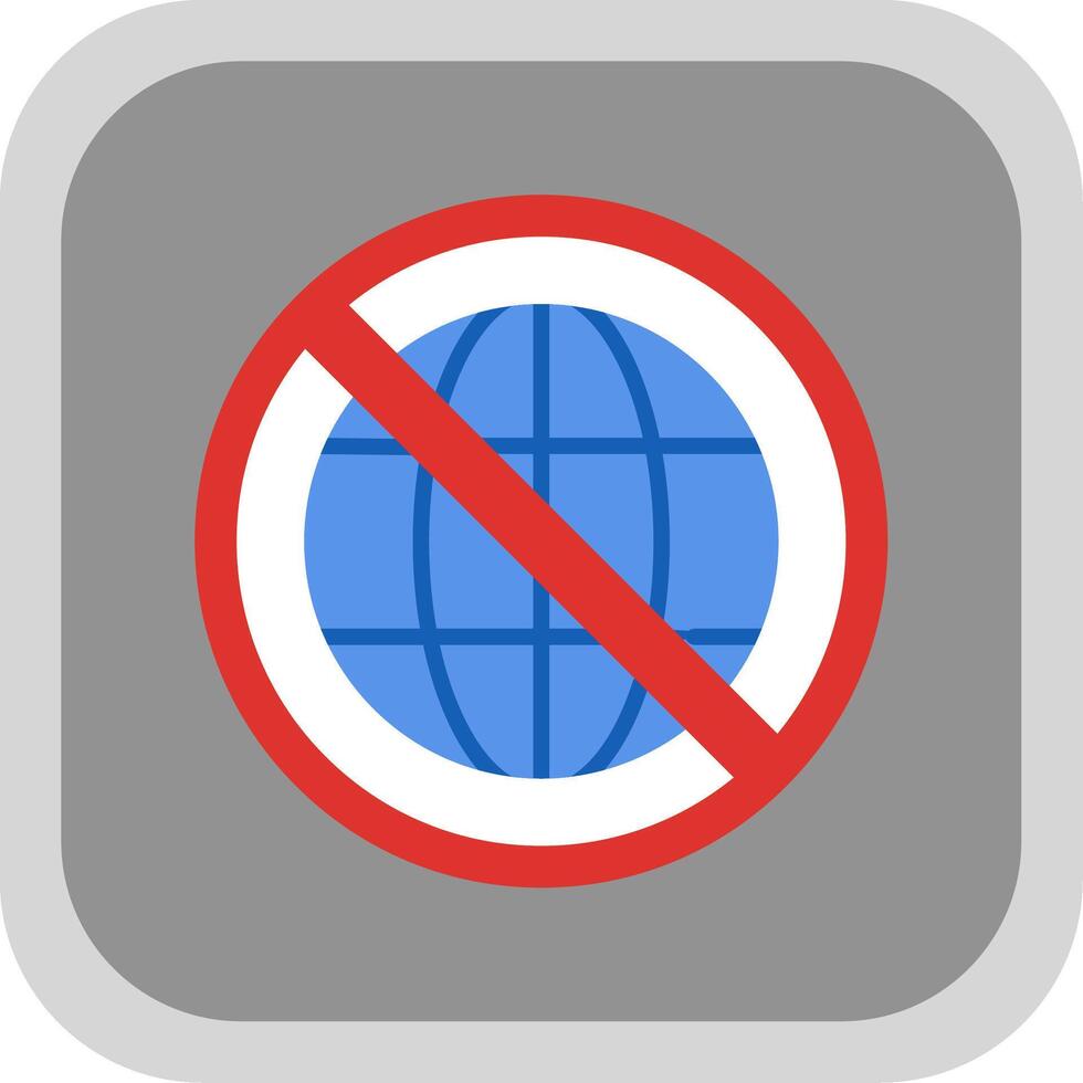 Prohibited Sign Flat round corner Icon Design vector