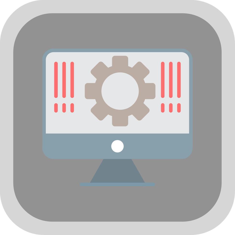 Monitor Flat round corner Icon Design vector