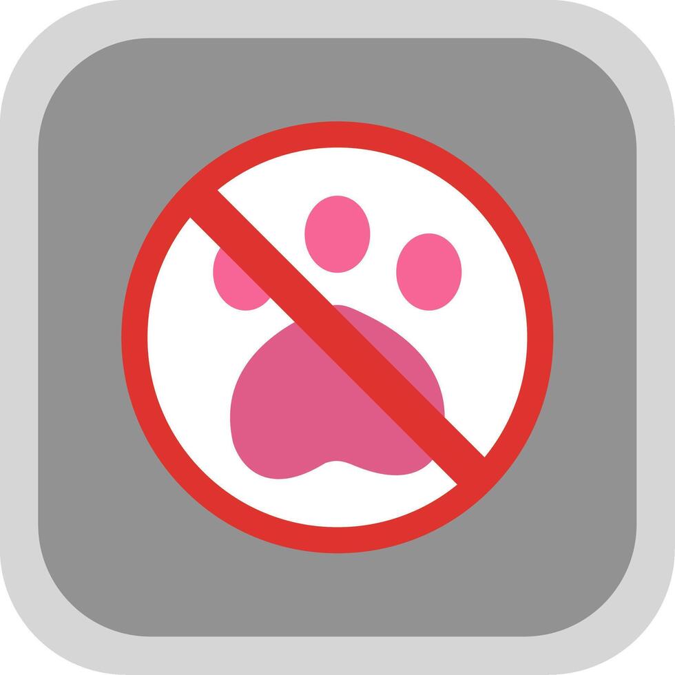 Prohibited Sign Flat round corner Icon Design vector