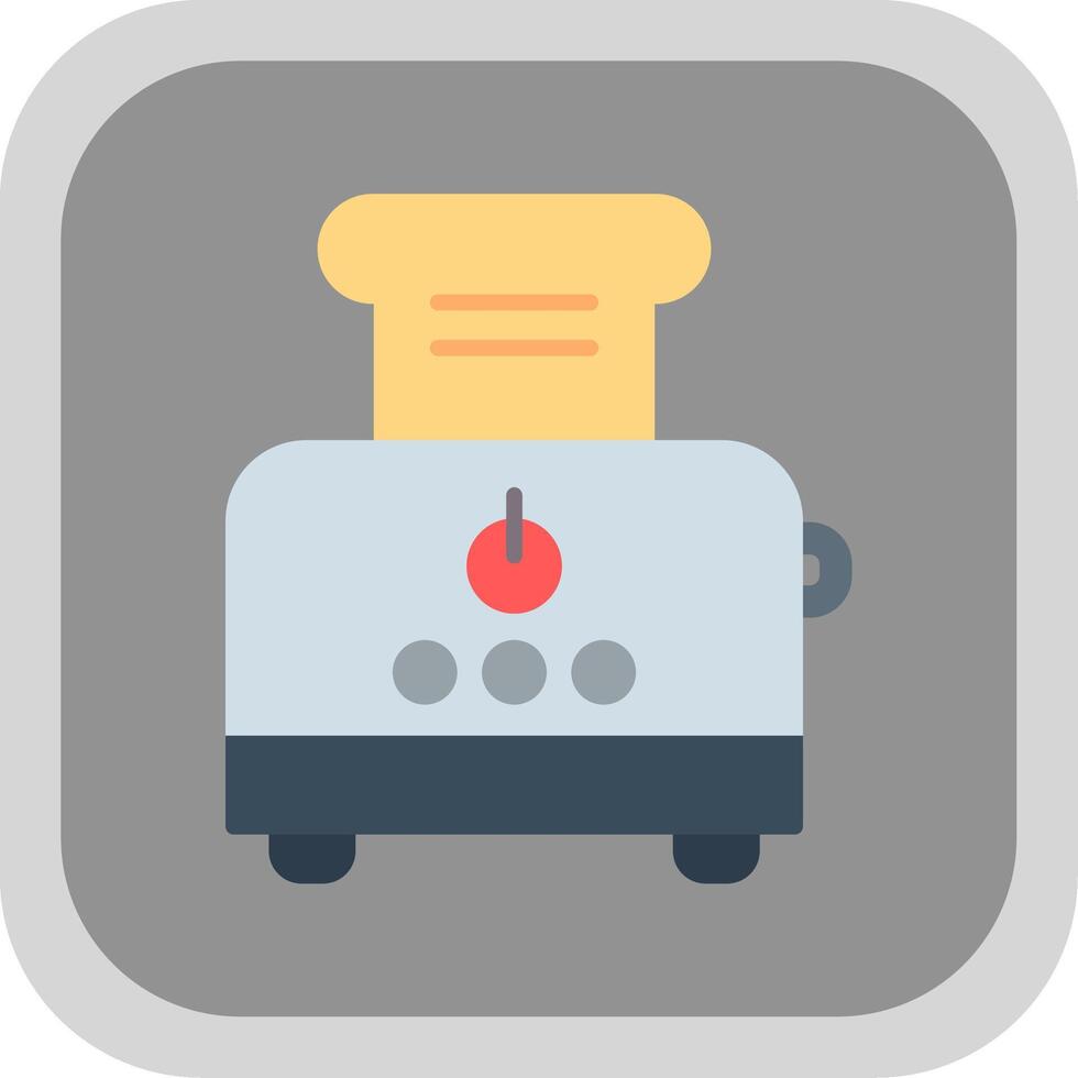 Toaster Flat round corner Icon Design vector