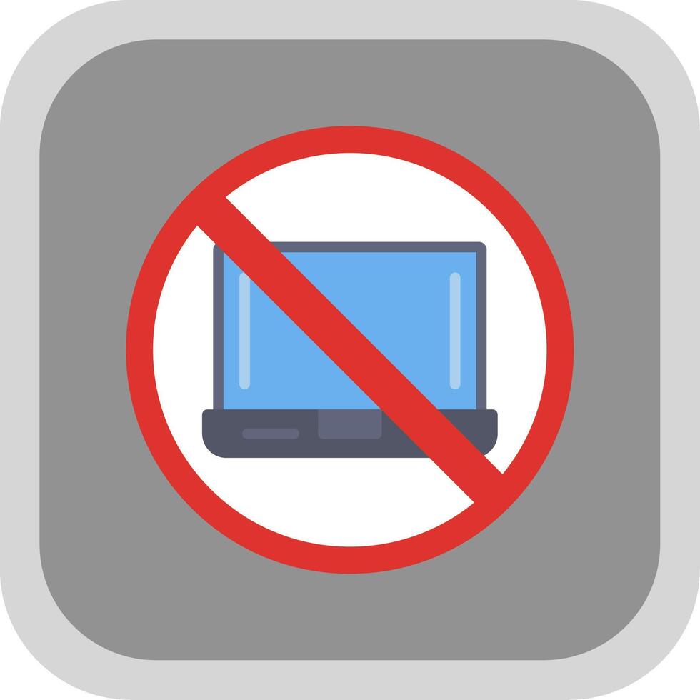 Prohibited Sign Flat round corner Icon Design vector