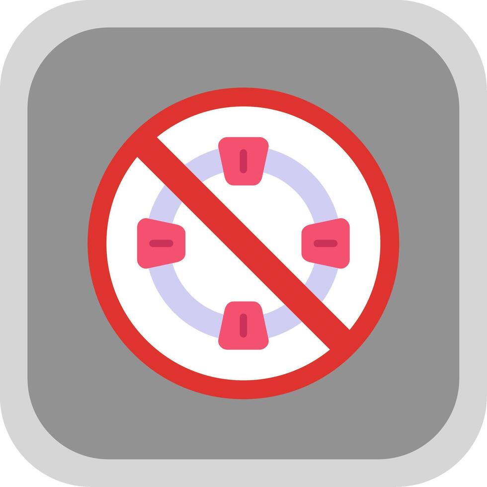Prohibited Sign Flat round corner Icon Design vector