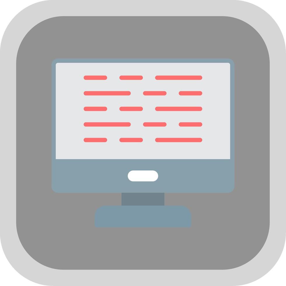 Computer Flat round corner Icon Design vector