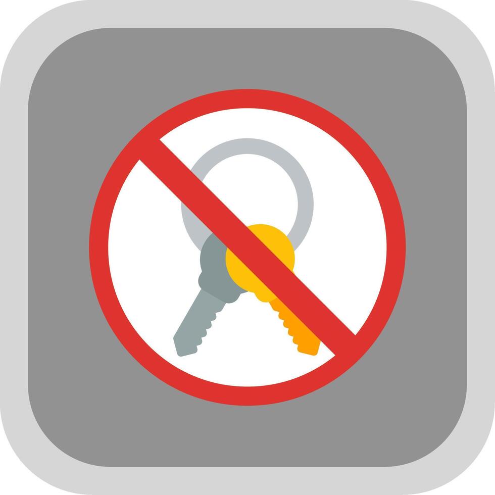 Prohibited Sign Flat round corner Icon Design vector