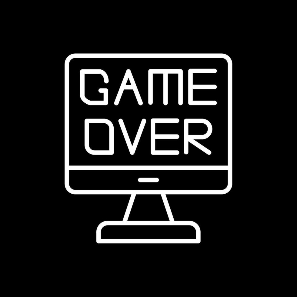 Game Over Line Inverted Icon Design vector