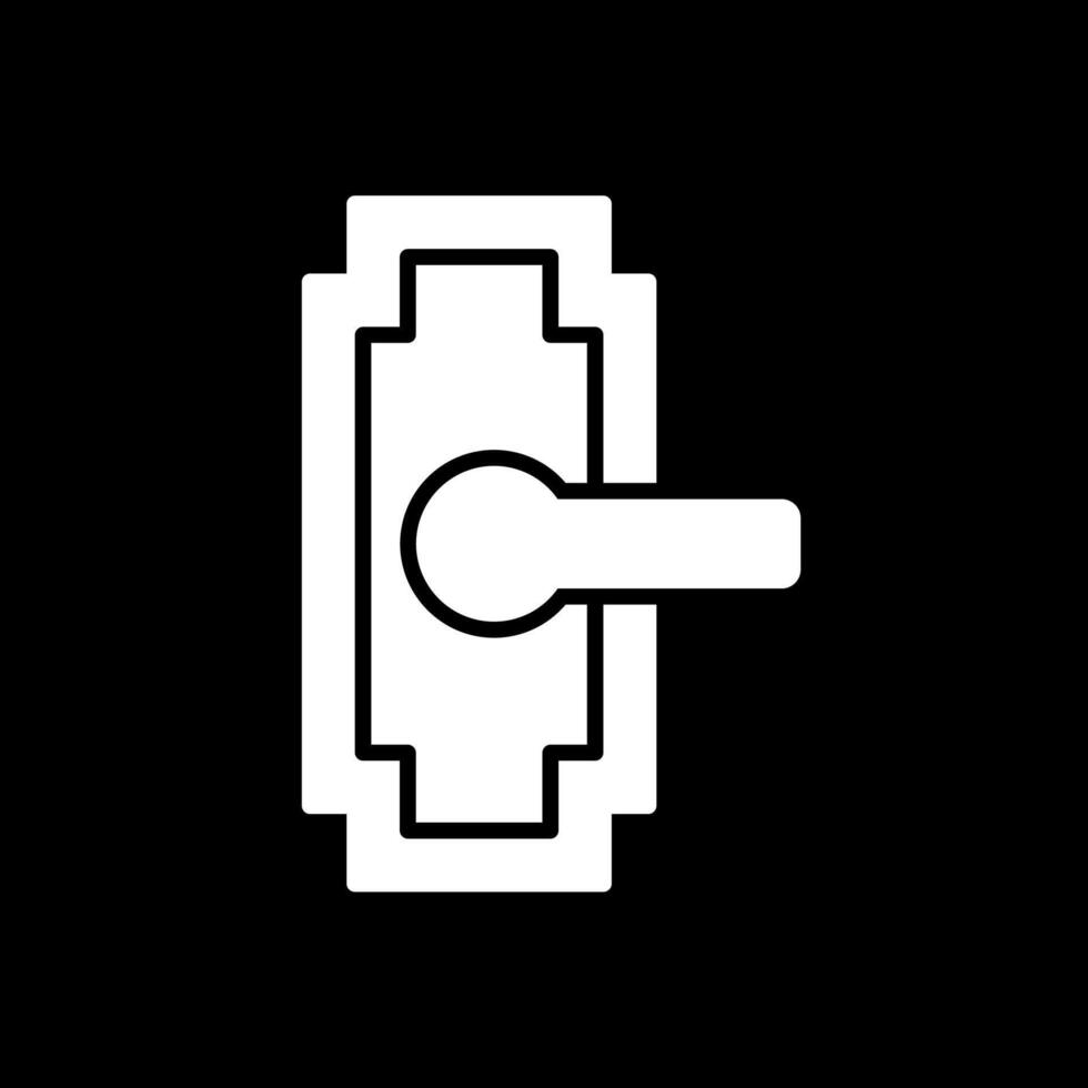 Door Handle Glyph Inverted Icon Design vector