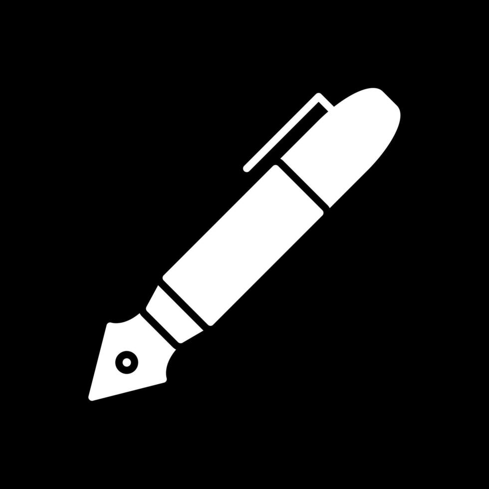 bolígrafo glifo invertido icono diseño vector