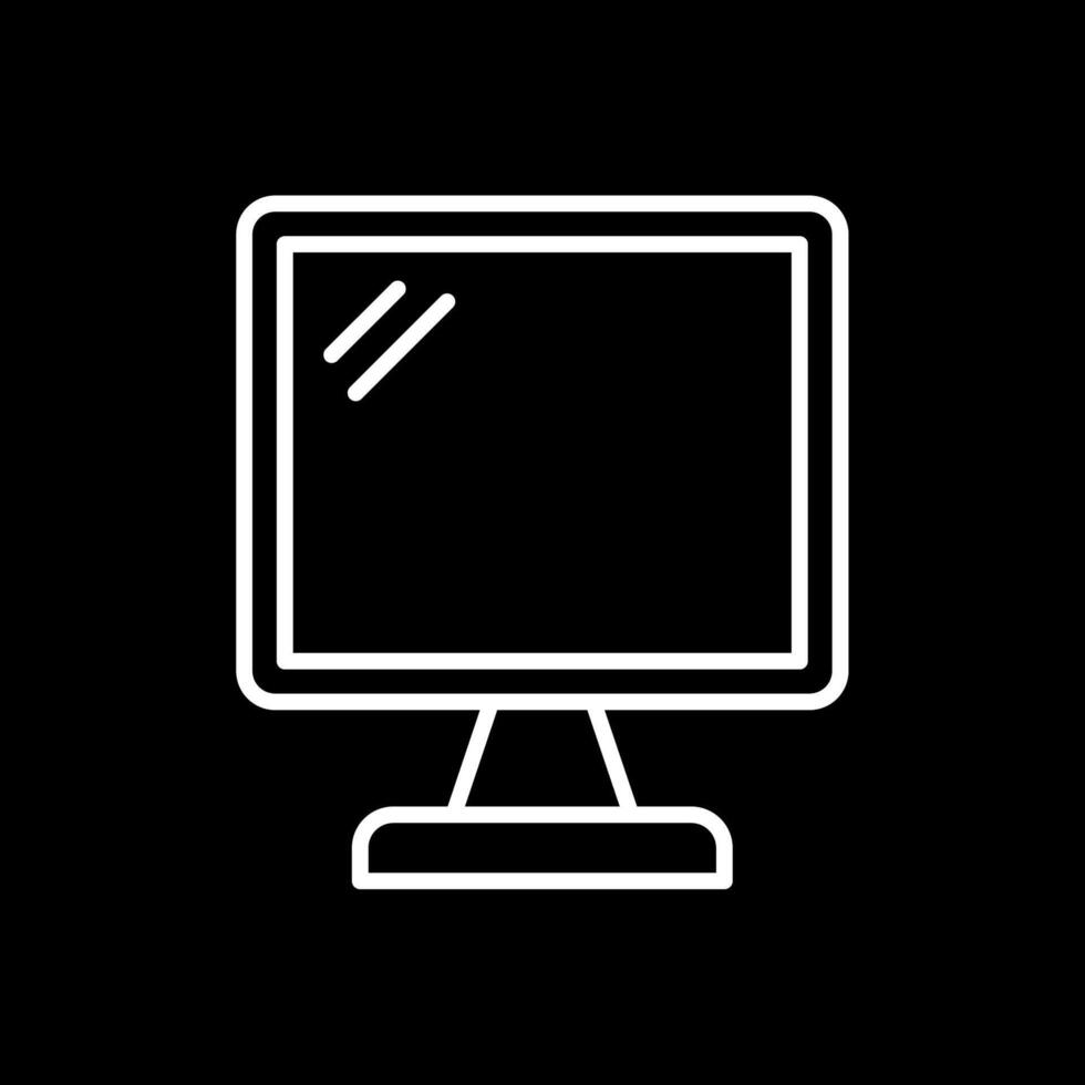 Monitor Screen Line Inverted Icon Design vector