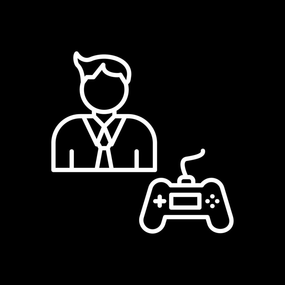 Gamer Line Inverted Icon Design vector
