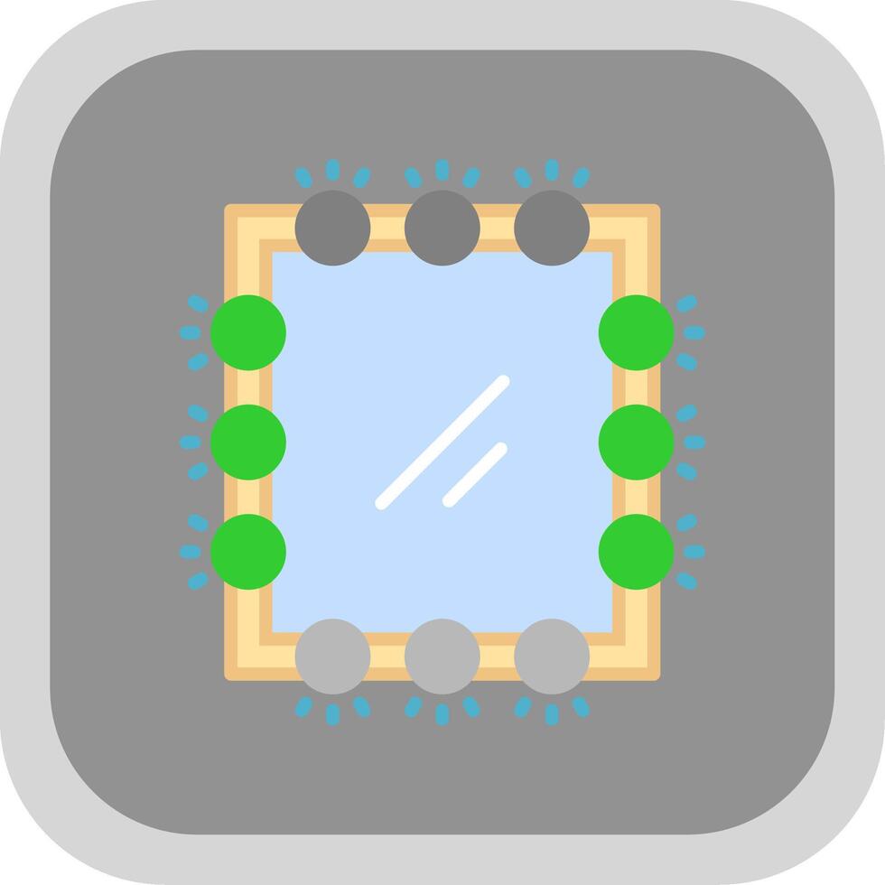 Mirror Flat round corner Icon Design vector