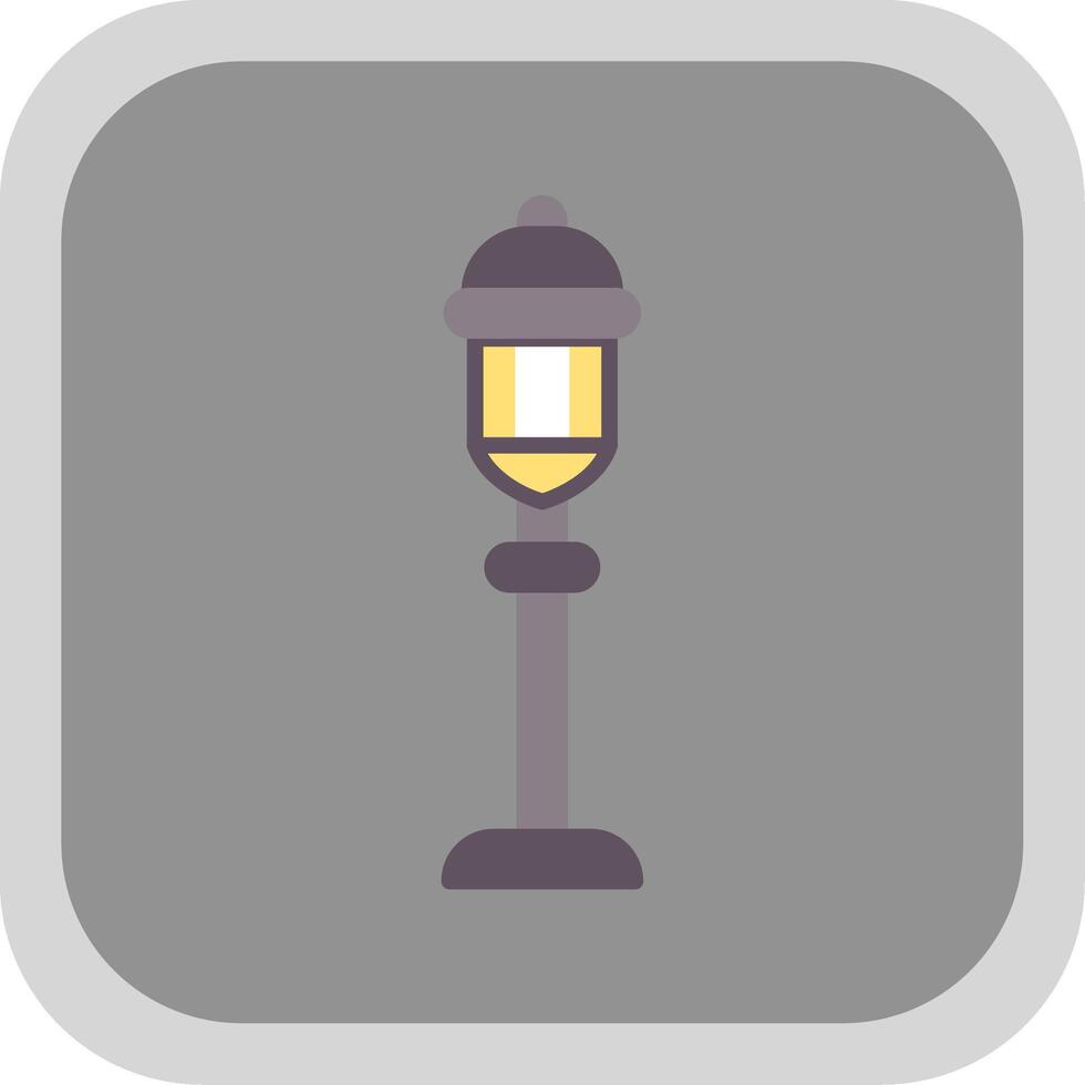 Street Light Flat round corner Icon Design vector