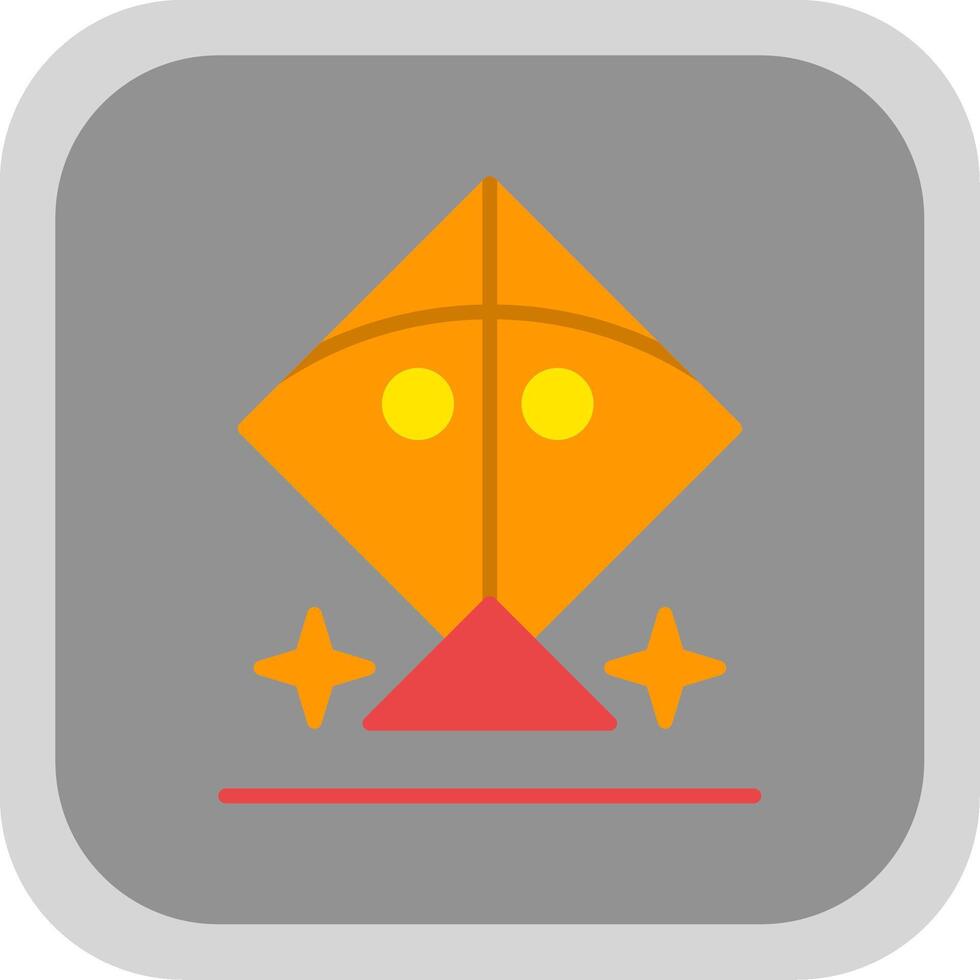 Kite Flat round corner Icon Design vector