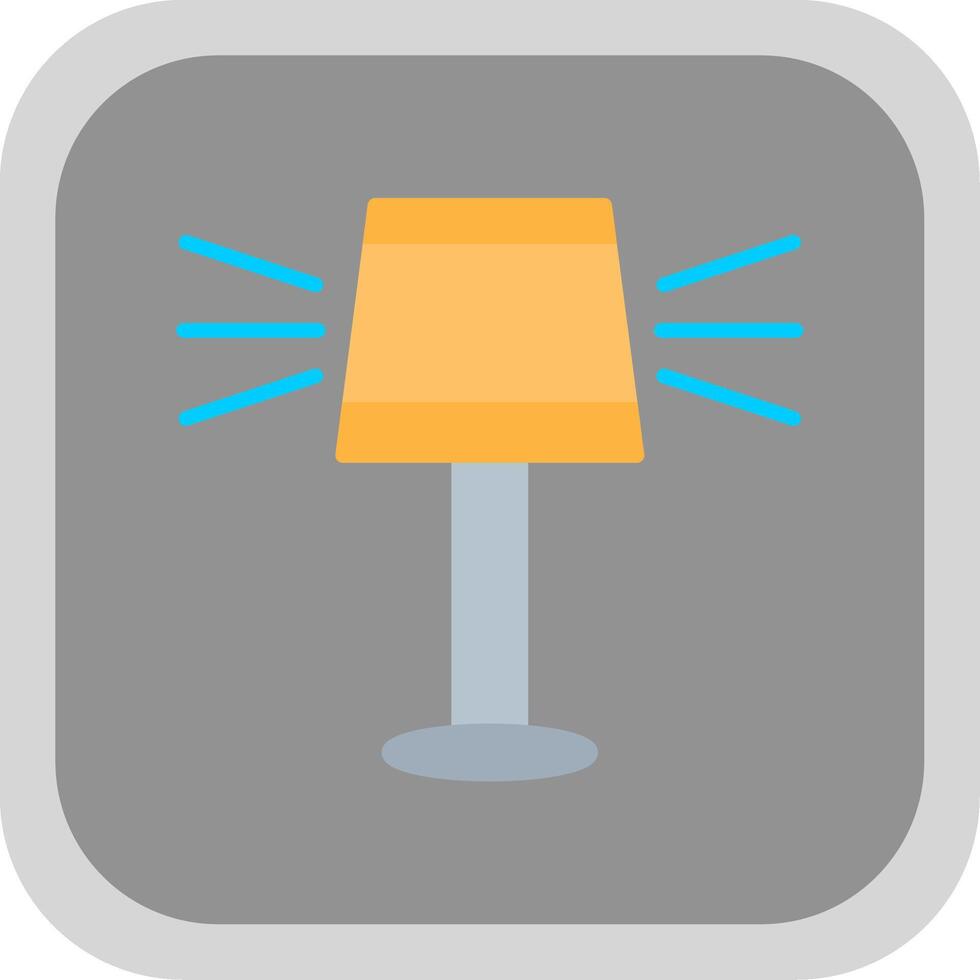 Lamp Flat round corner Icon Design vector