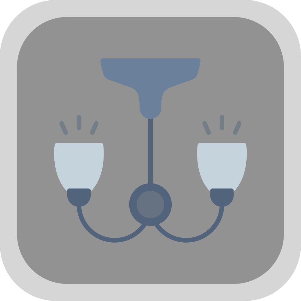 Lamp Flat round corner Icon Design vector