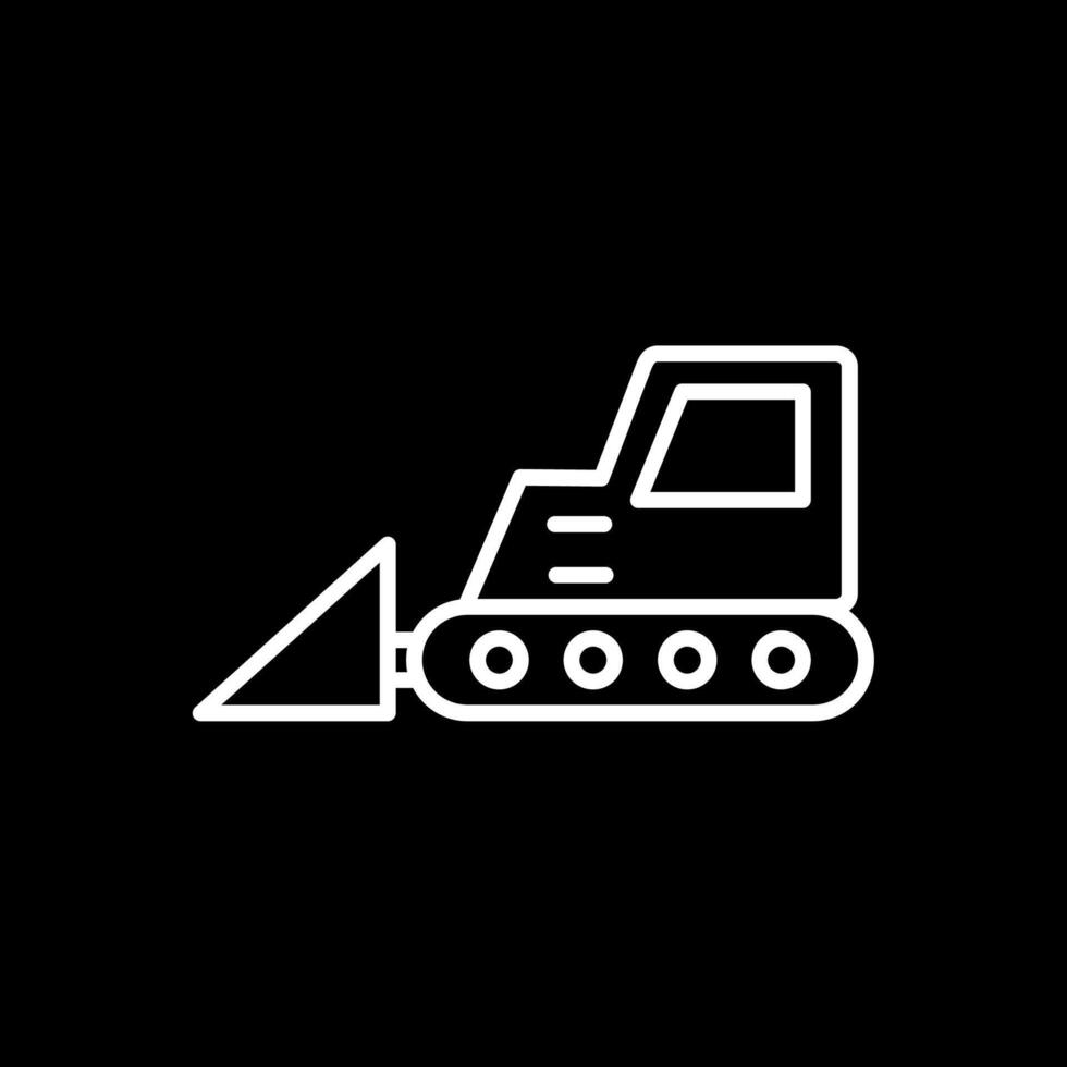 Bulldozer Line Inverted Icon Design vector