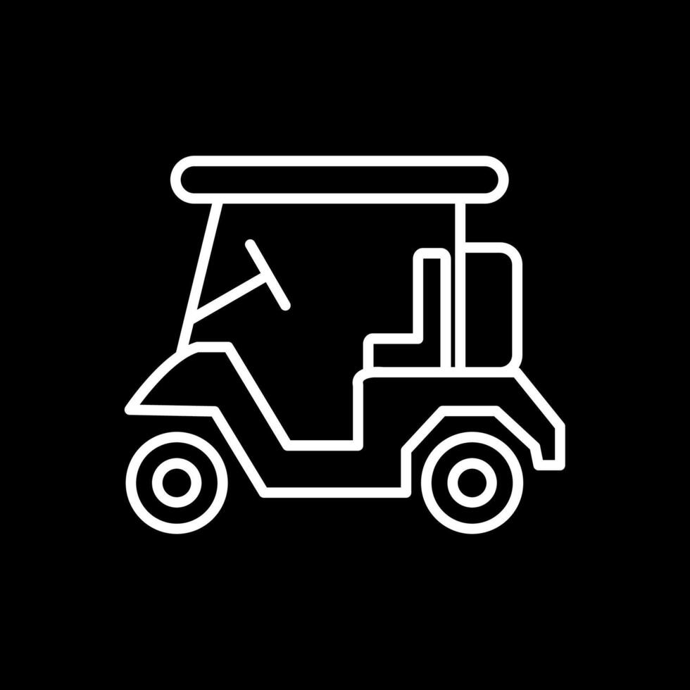 Golf Caddy Line Inverted Icon Design vector